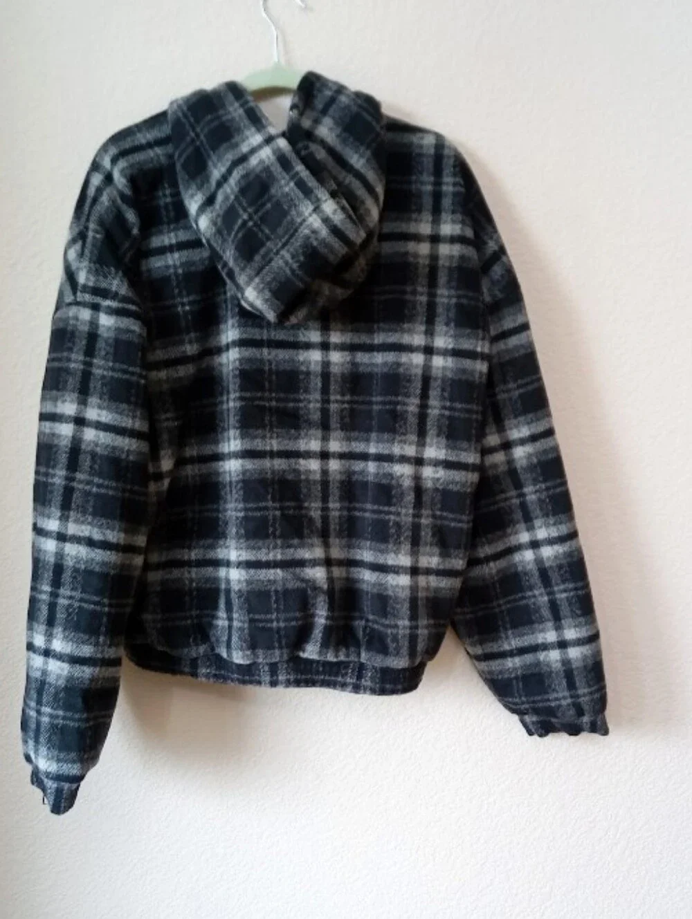 Hollister hooded plaid flannel skater jacket